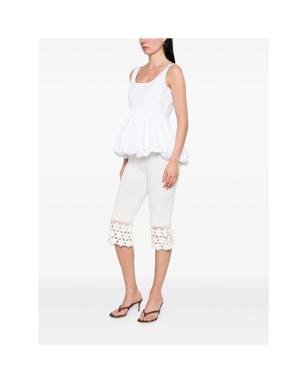Ganni White Cropped Trousers