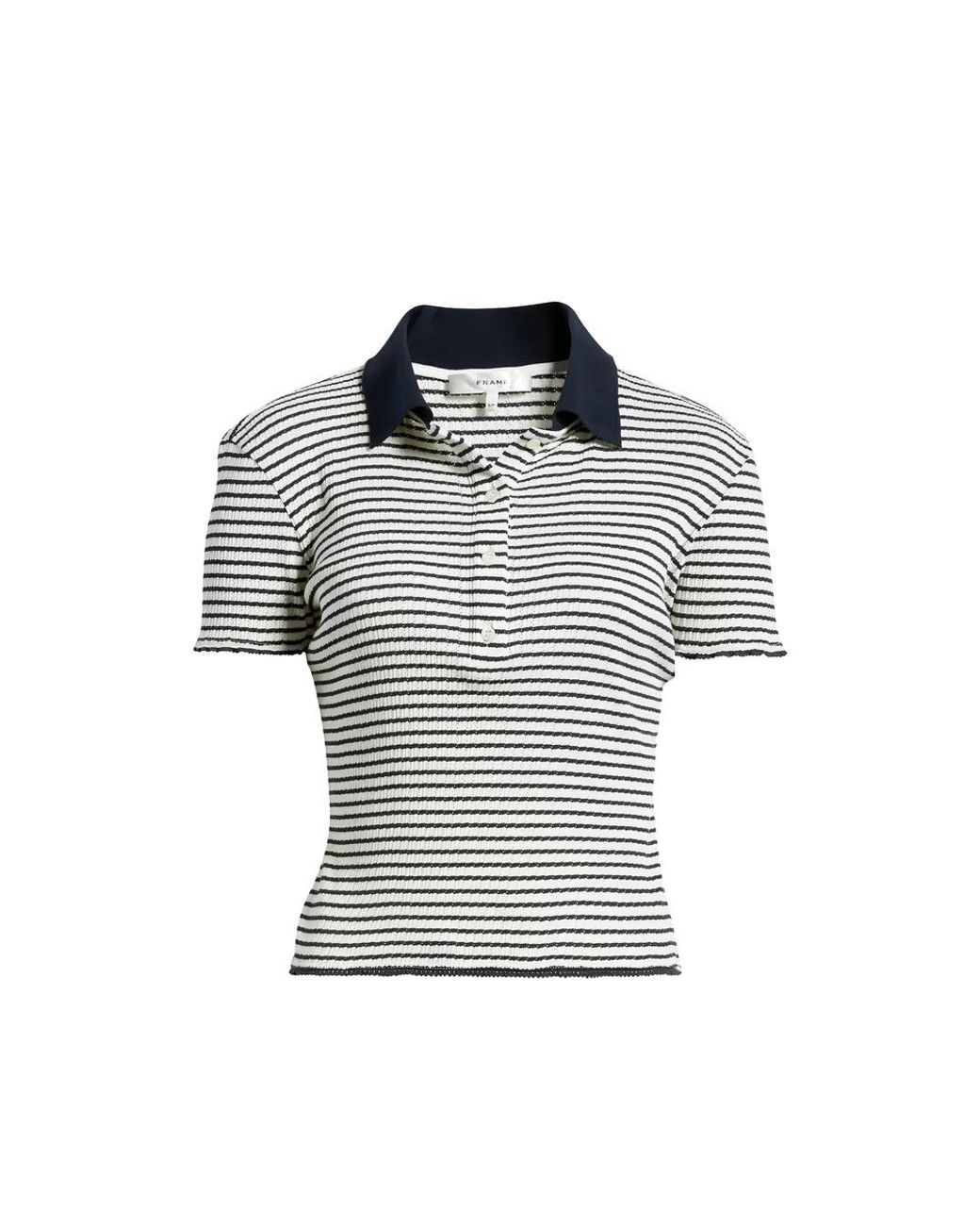 FRAME Black Knit Polo Top