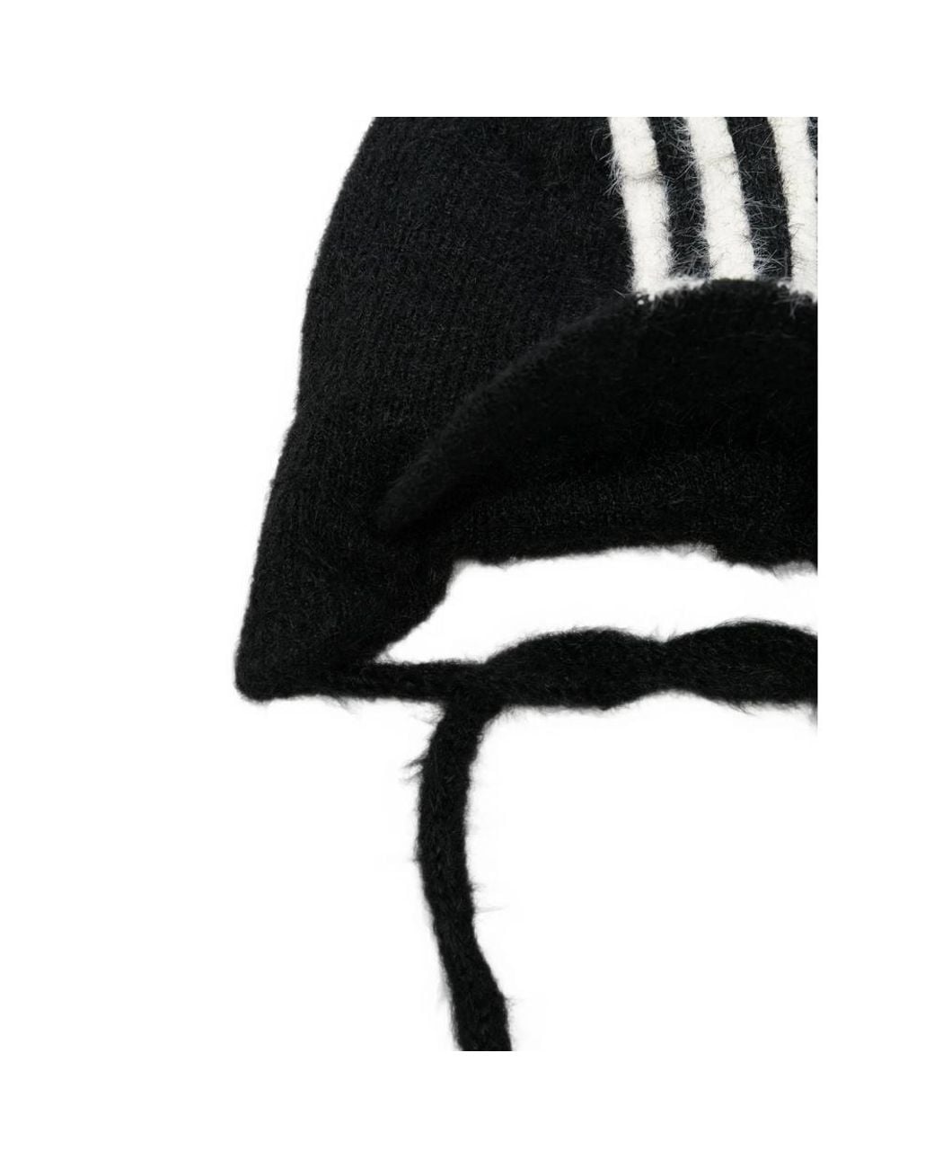 Y-3 Black Stripe-Detail Trapper Hat for men