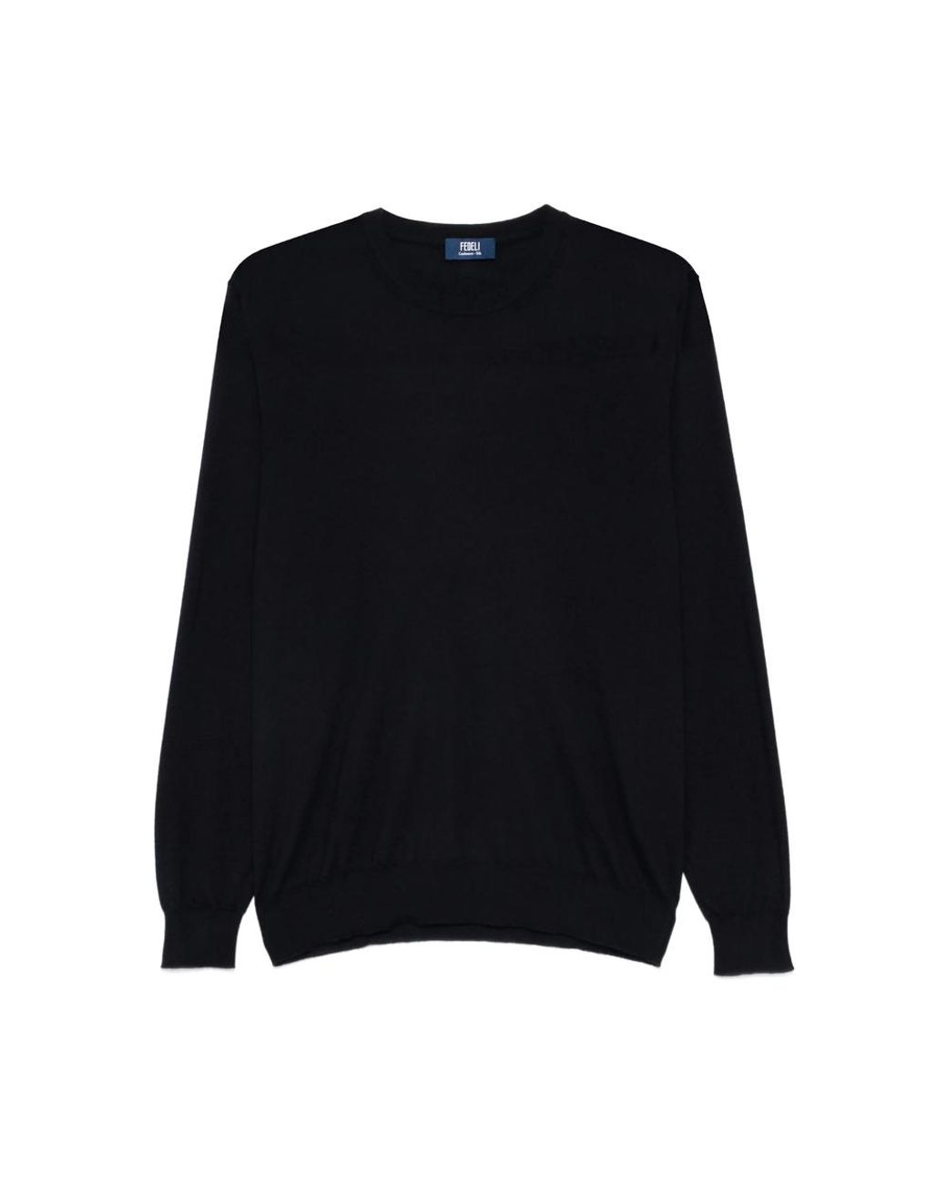 Fedeli Black Round-Neck Long-Sleeve Top for men
