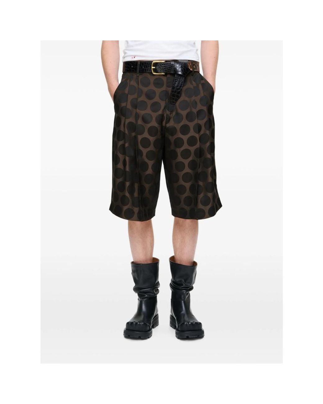 Charles Jeffrey Black Polka-Dot Tailored Shorts for men