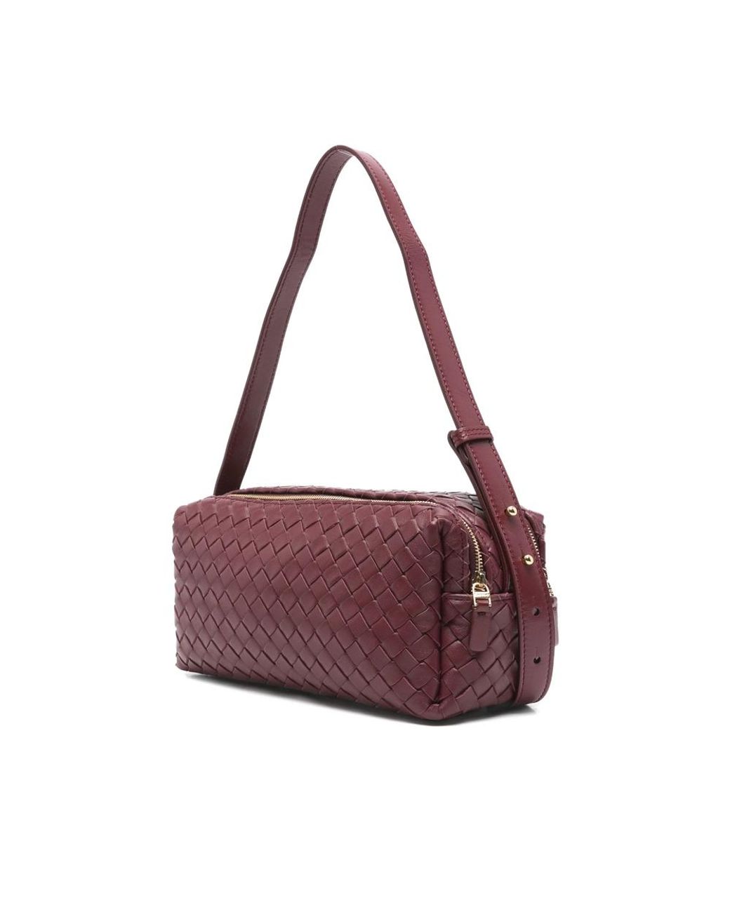 Elleme Purple Trousse Woven Leather Shoulder Bag