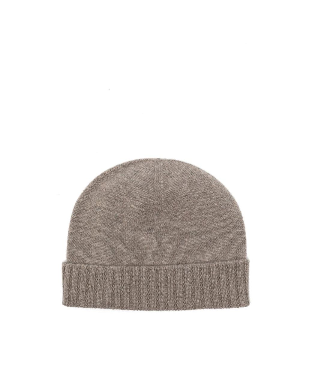 Malo Gray Ribbed-Trim Beanie Hat