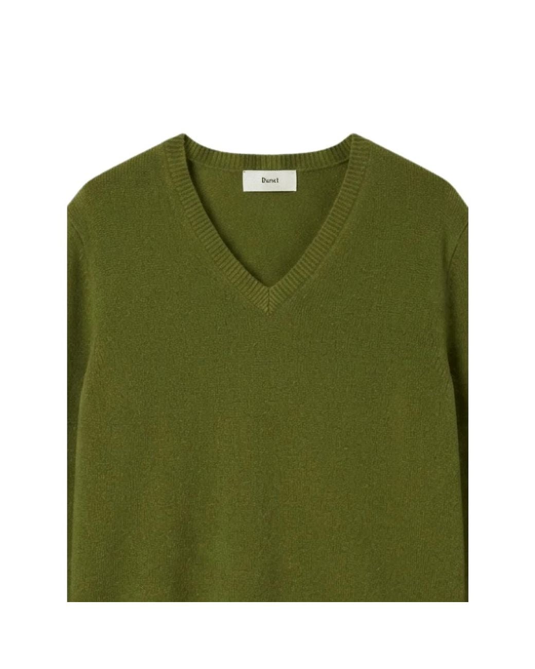 DUNST Green V-Neck Sweater for men