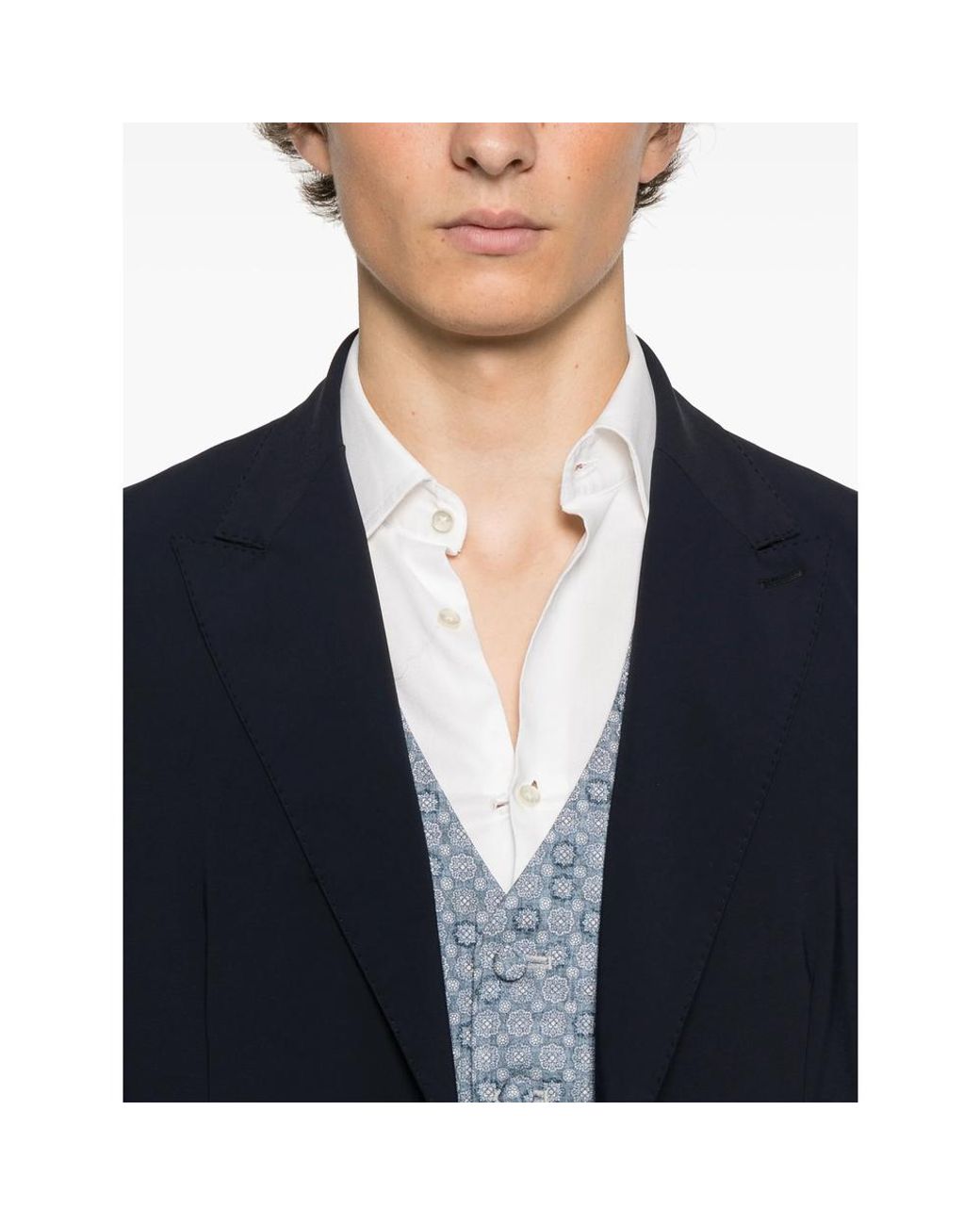 Eraldo Blue Peak-Lapels Blazer for men
