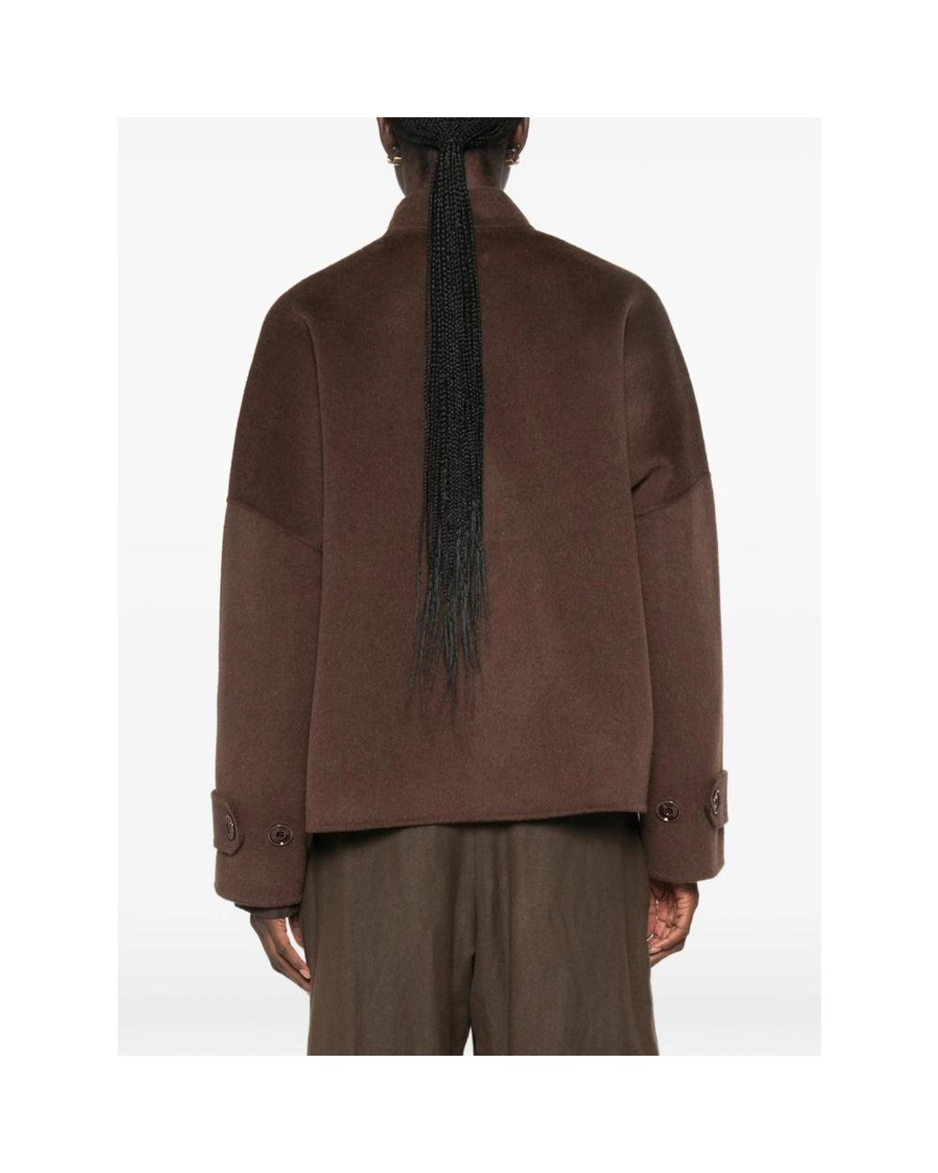 Sessun Brown Button-Up Boxy Jacket