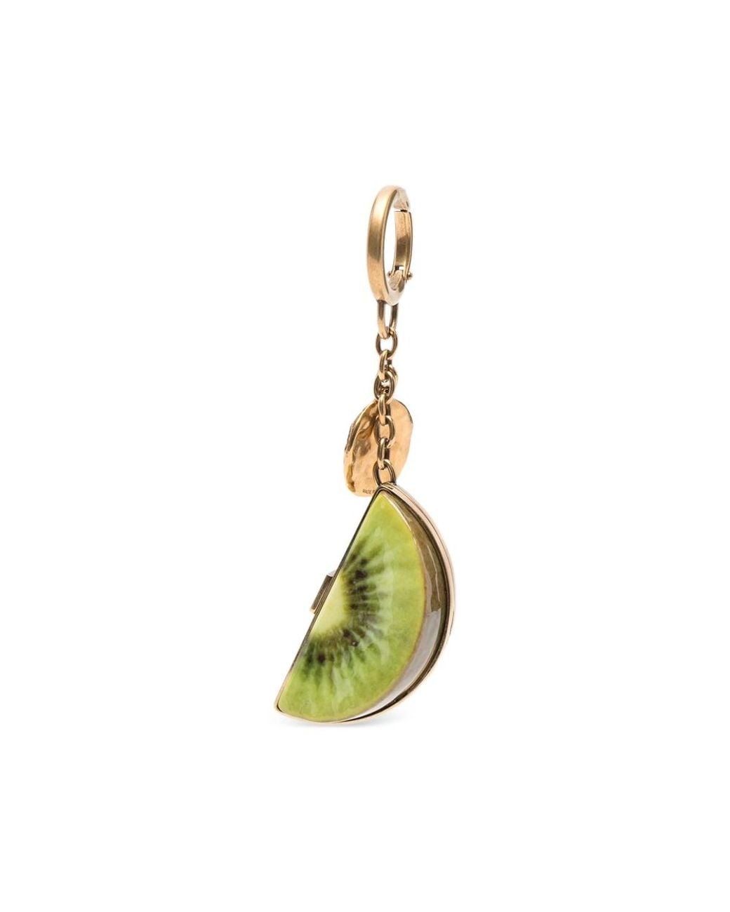 Saint Laurent Green Kiwi-Charm Keyring