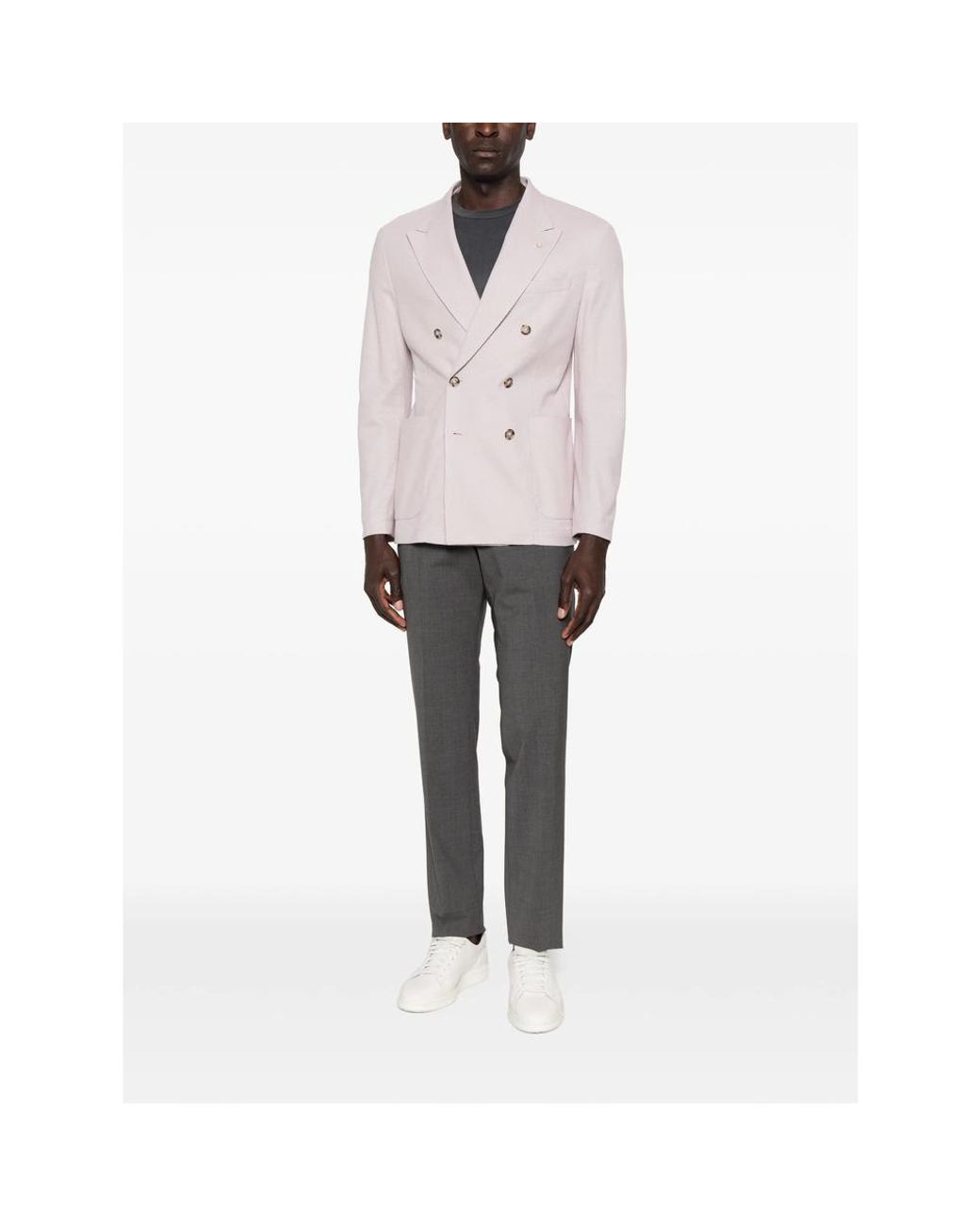 Rota Gray Pressed-Crease Tailored Trousers for men