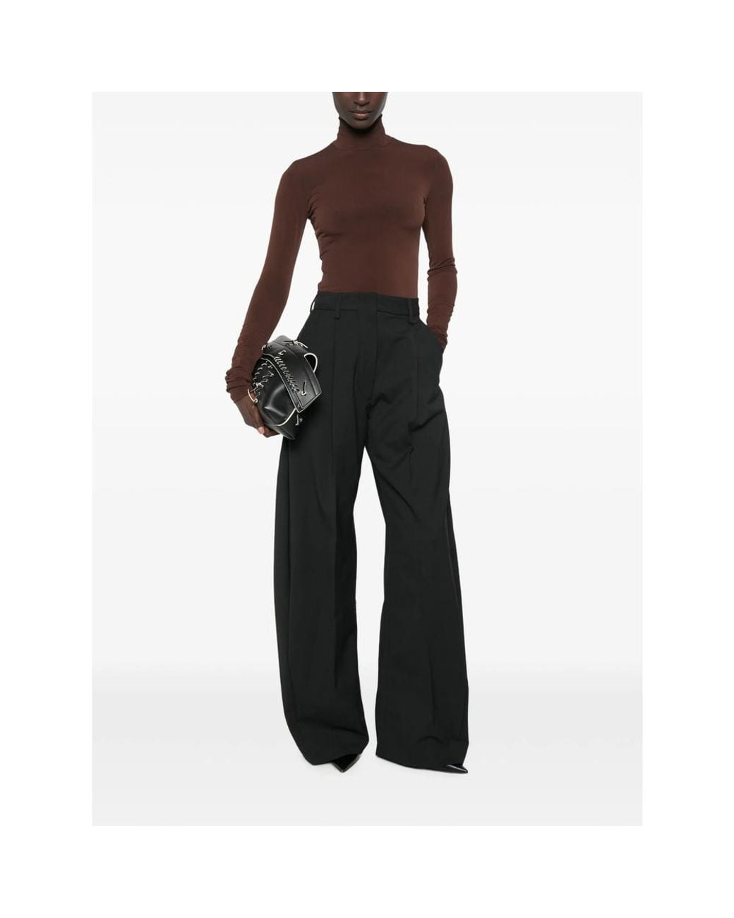 Thelatest Black E-Billie Pleated Tailored Trousers