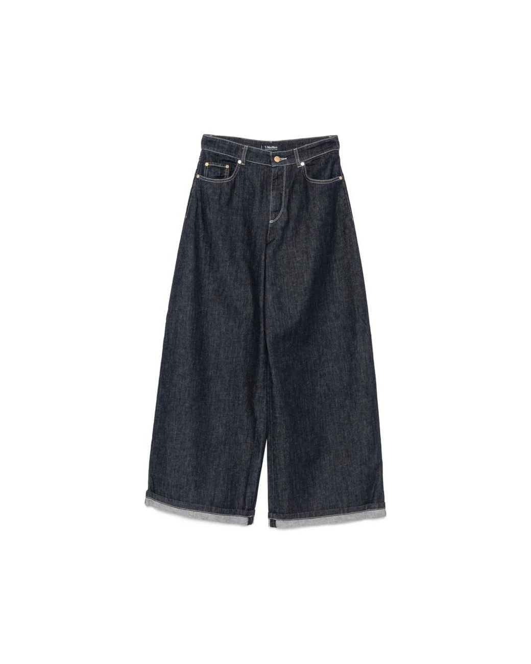 Max Mara Blue Mocchio Wide-Leg Jeans