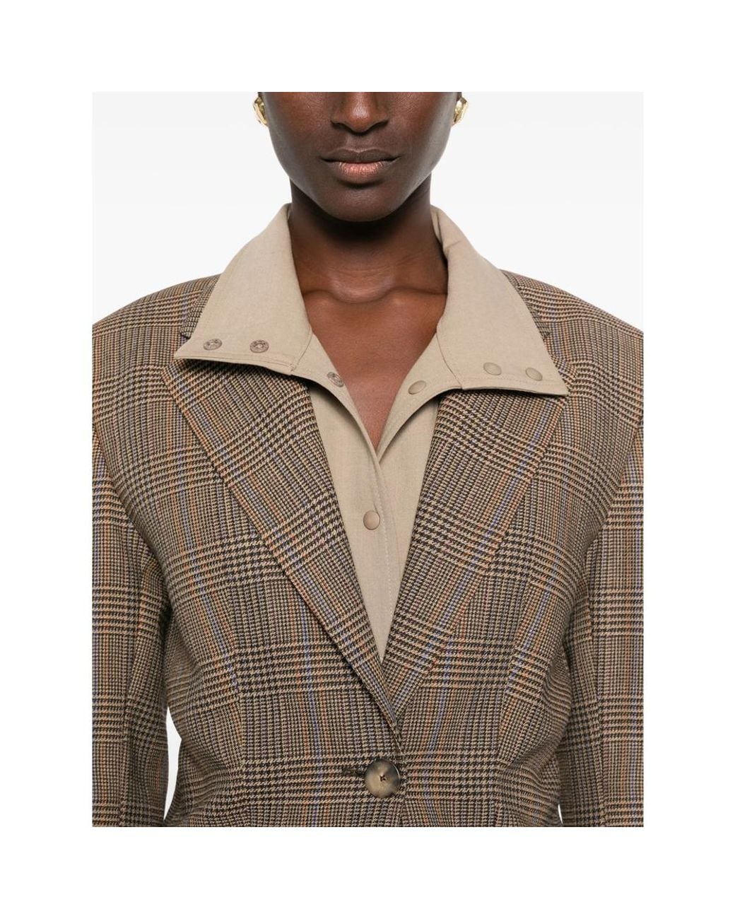 Seafarer Brown Astro Prince Of Wales Check Blazer