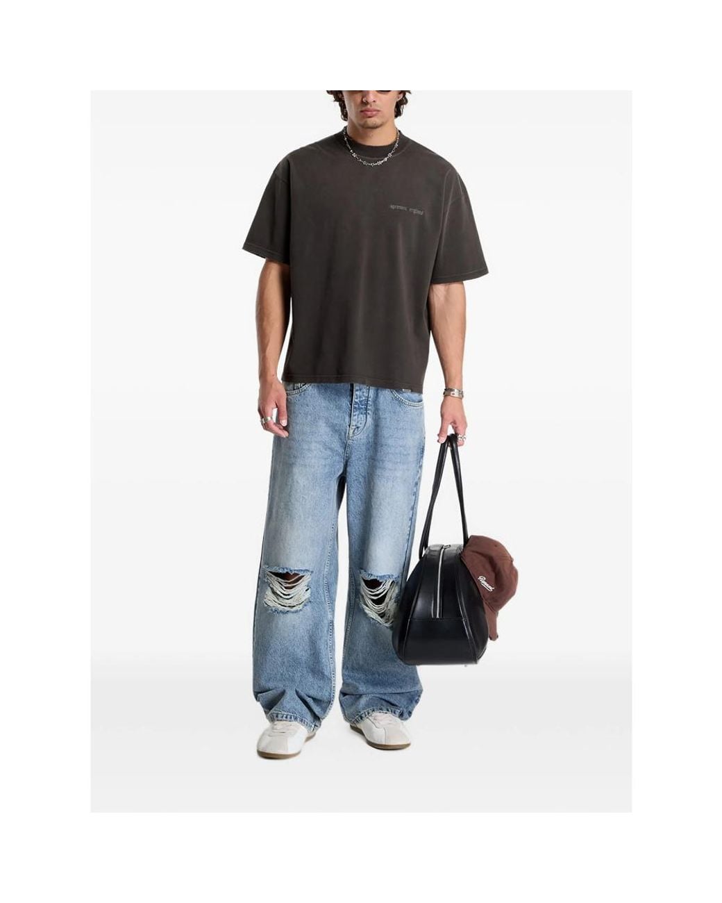 Represent Black Logo-Print Cotton T-Shirt for men
