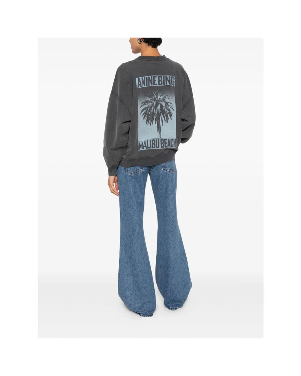 Anine Bing Gray Miles Sweatshirt Palm