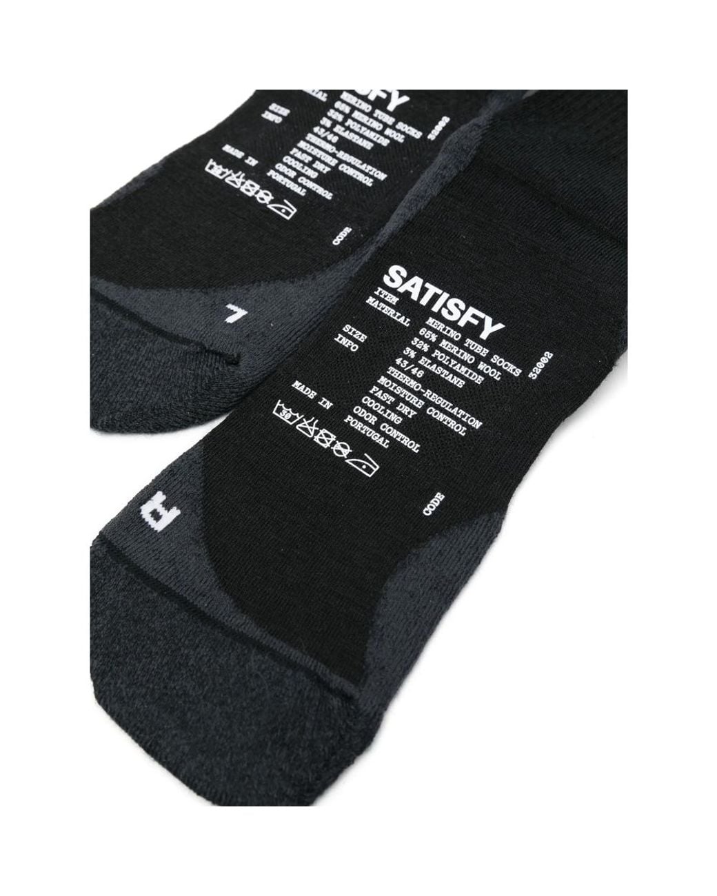 Satisfy Black Tube Socks for men