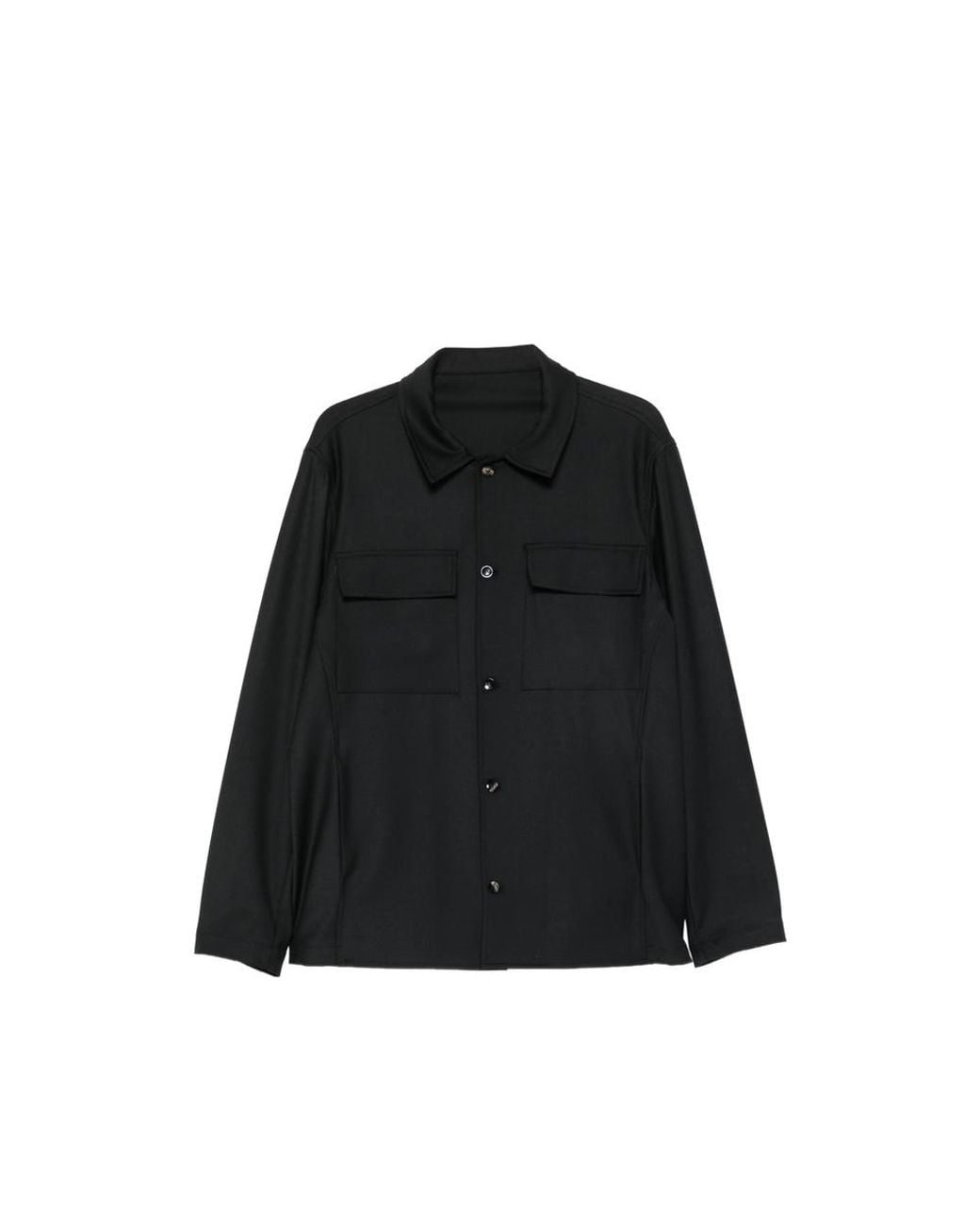 Eraldo Black Button-Fastening Chest-Pocket Jacket for men