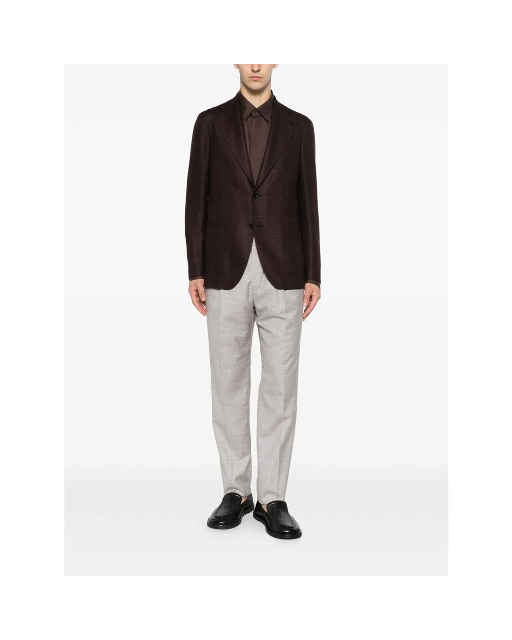 Tagliatore Brown Jacket Virgin Wool for men