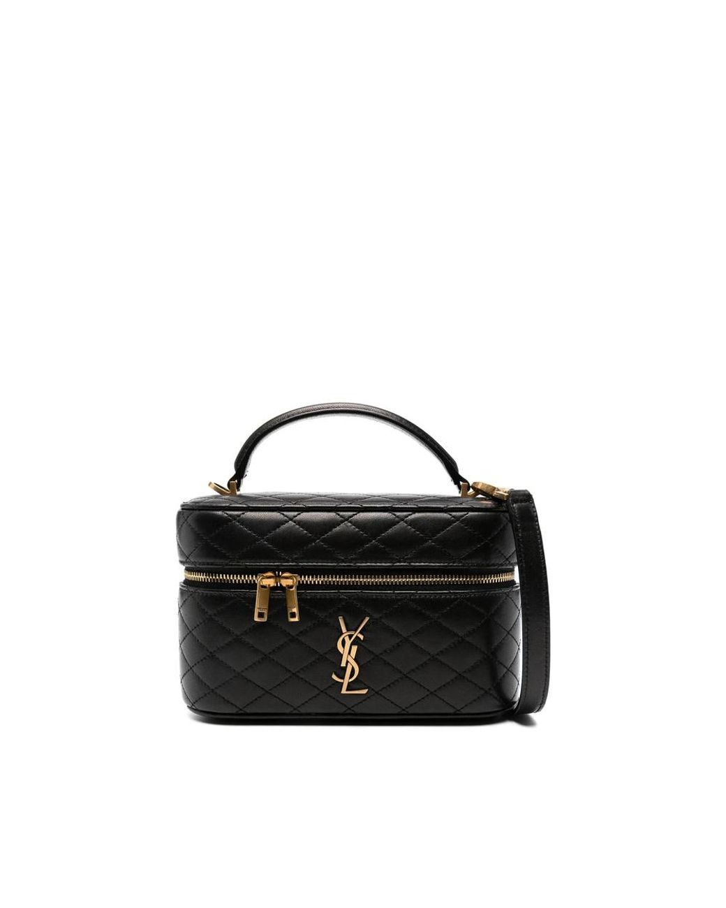 Saint Laurent Black Medium Gaby Quilted Leather Vanity Case Bag