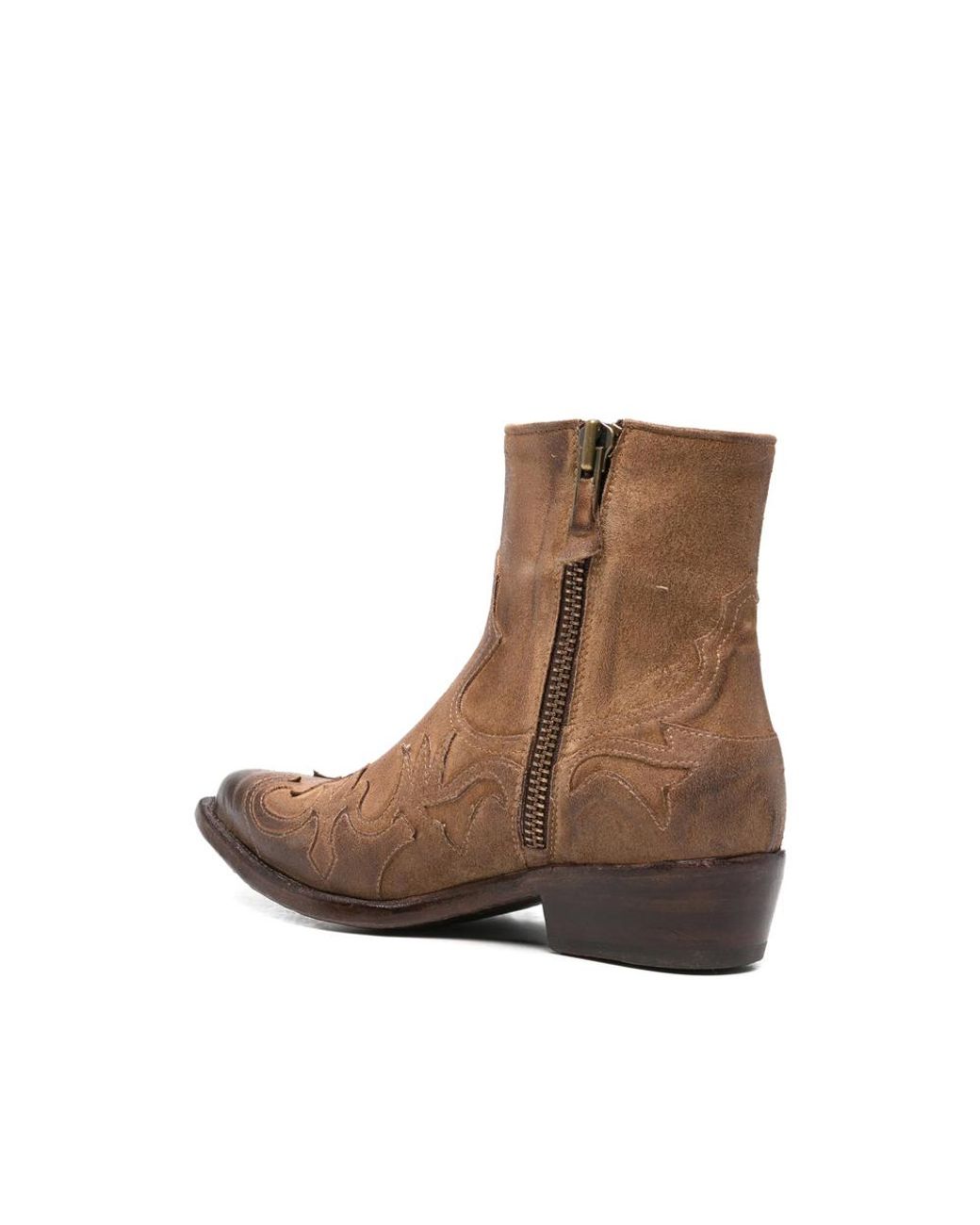 Eraldo Brown Embroidered Western-Style Boots