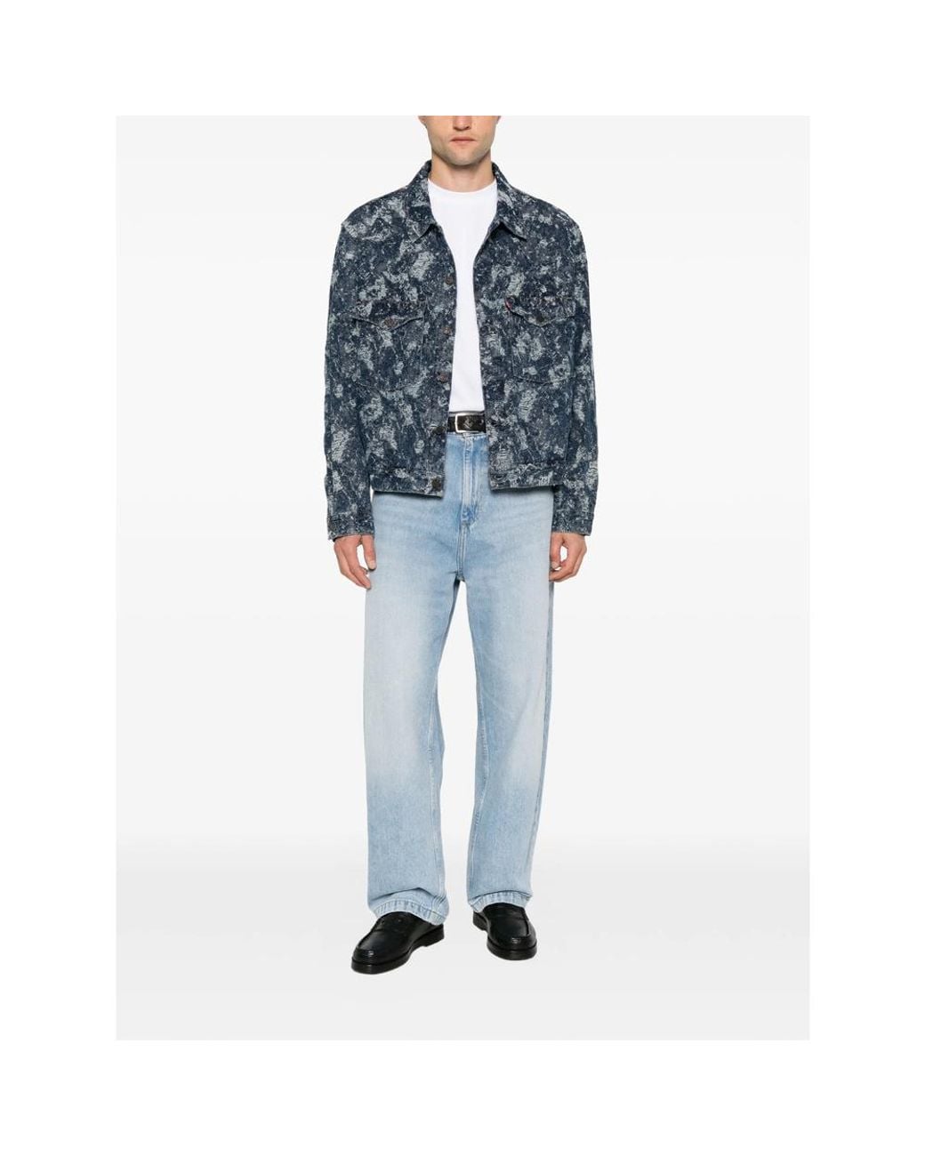 Levi's Blue Distressed Denim Jacket for men