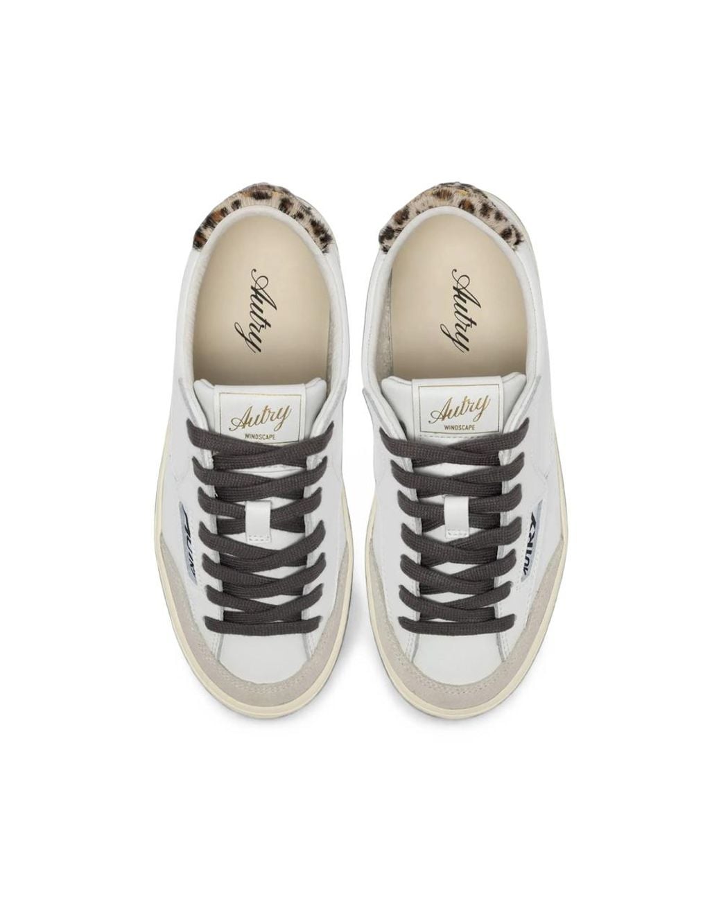 Autry White Windscape Leopard-Print Sneakers