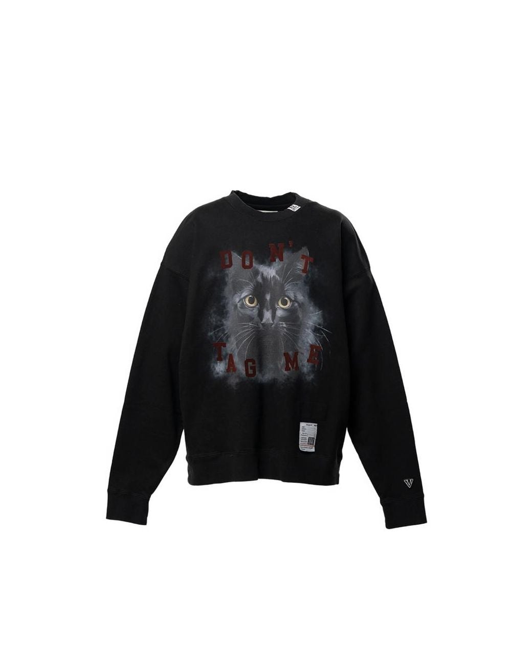Maison Mihara Yasuhiro Black Cat Printed Sweatshirt for men