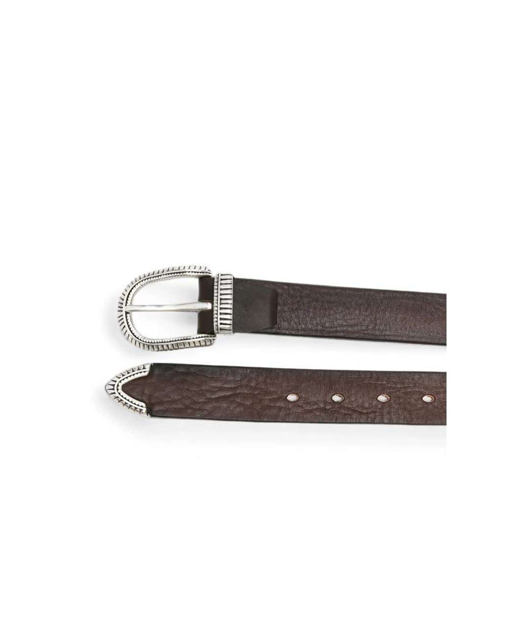 Eraldo Multicolor Engraved-Buckle Leather Belt for men