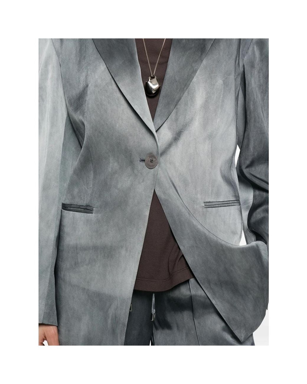 Seafarer Gray Button-Fastening Blazer