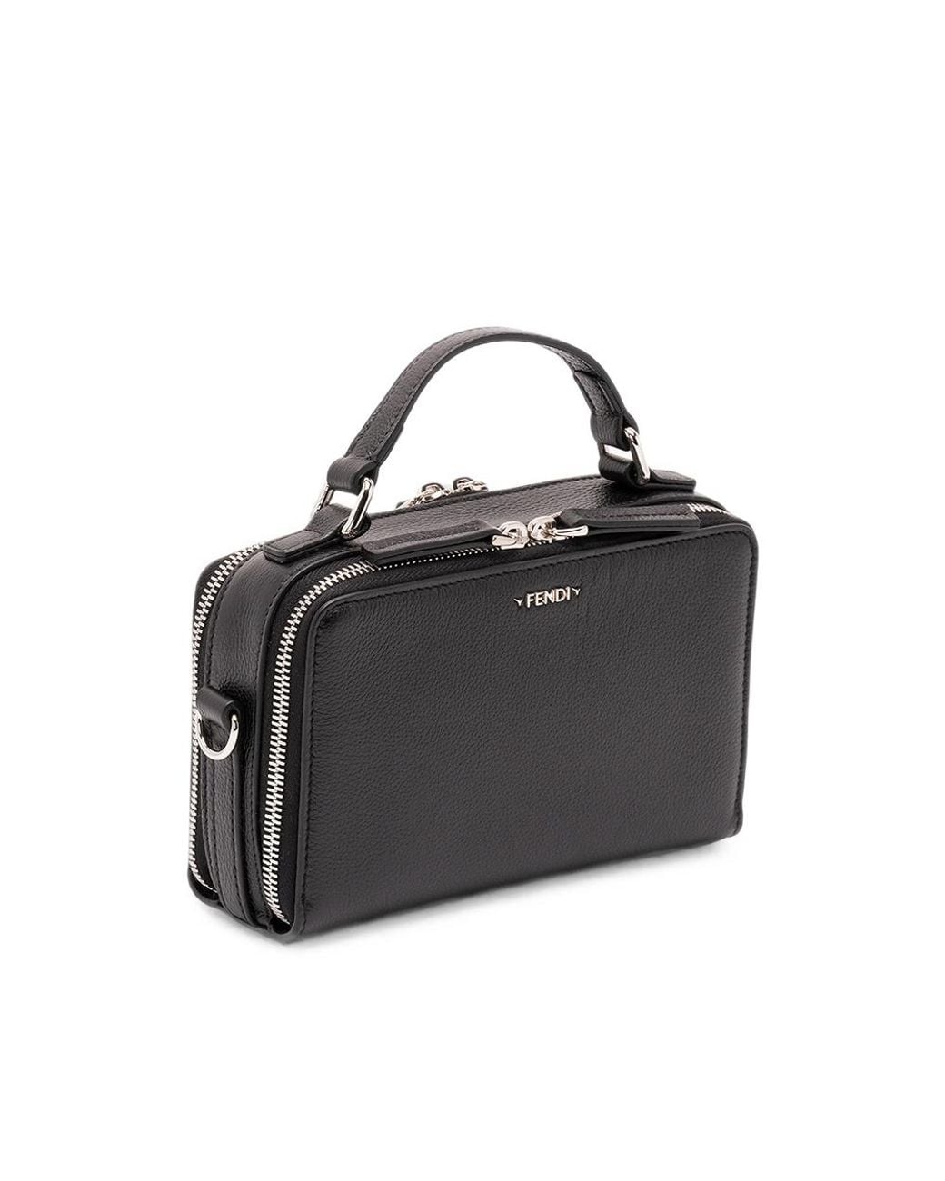 Fendi Black Leather Tote Bag for men