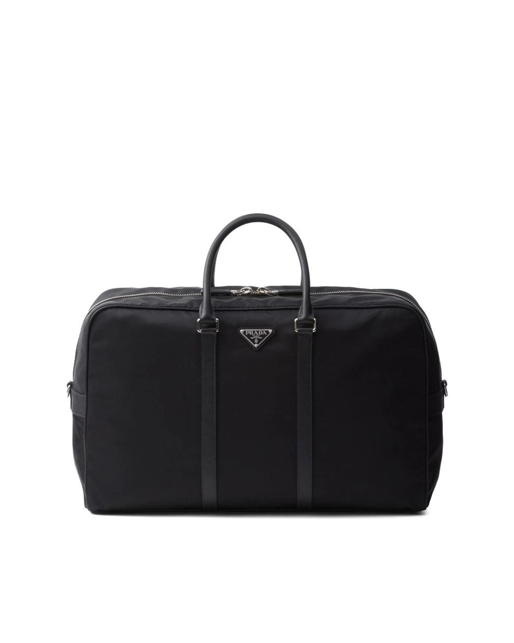 Prada Black Re-Nylon And Saffiano Leather Duffel Bag for men