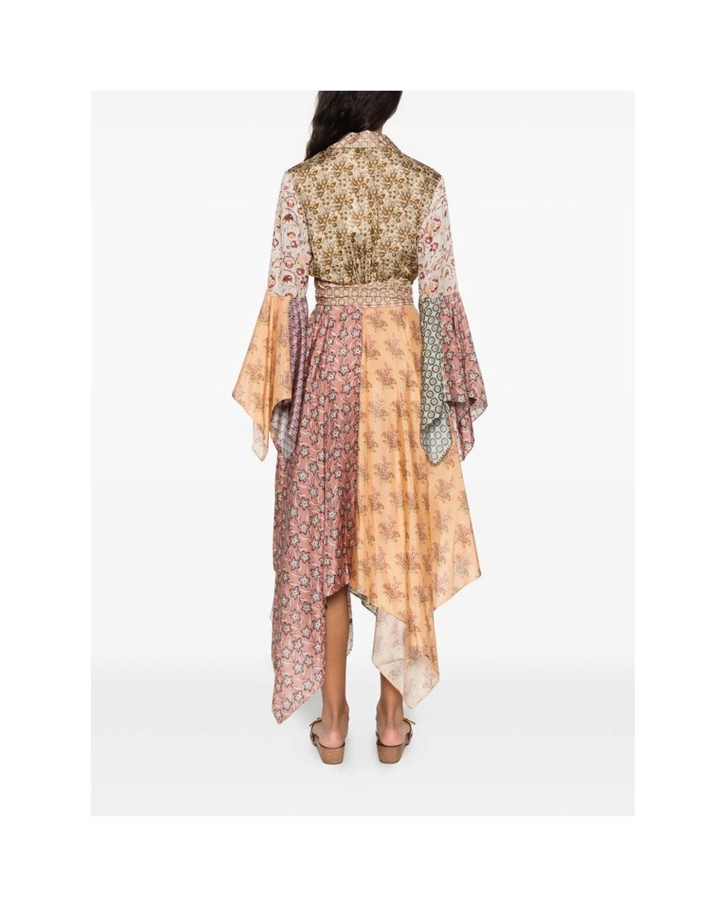 Zimmermann White Fairlight Patchwork Handkerchief-Hem Midi Dress