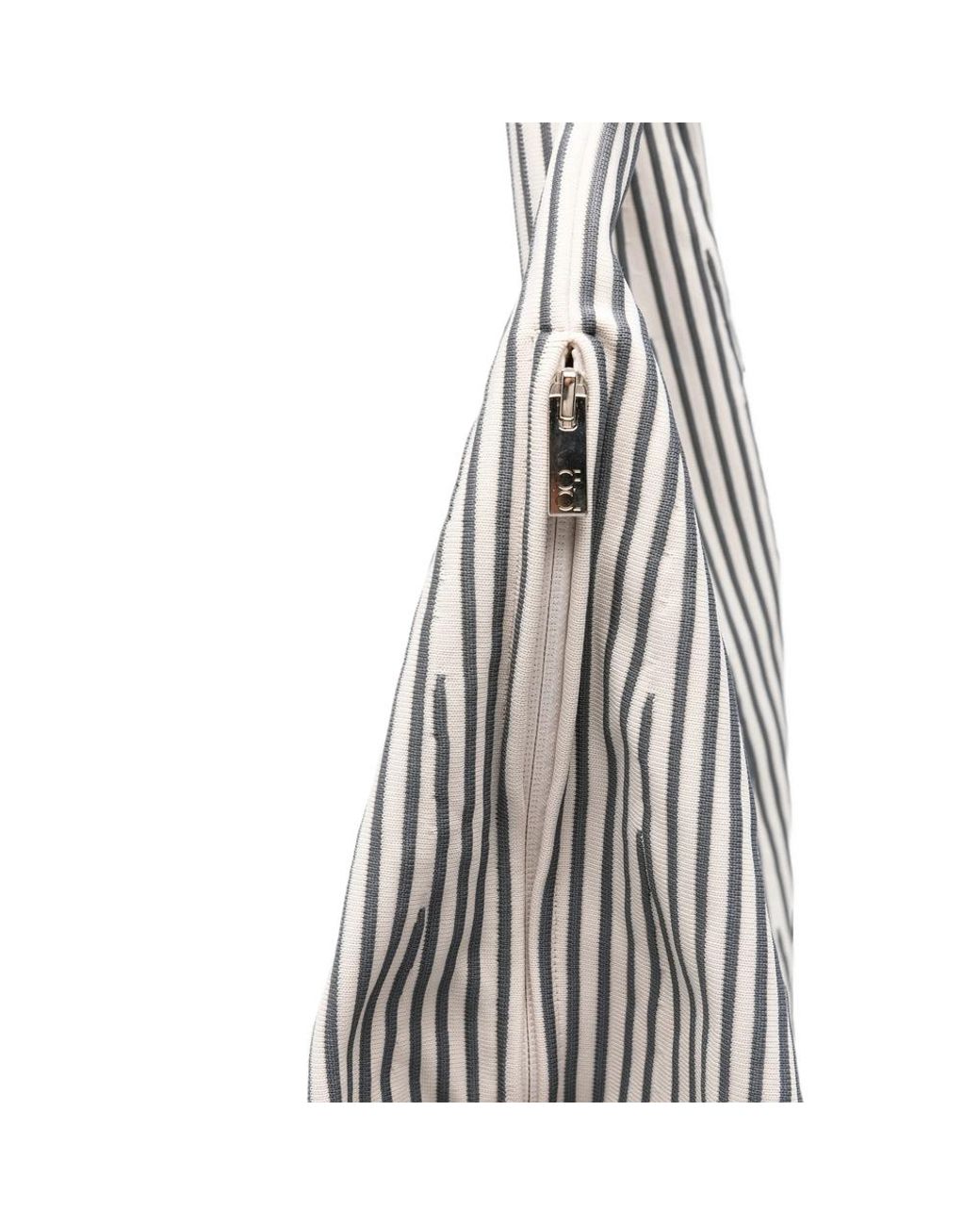 CFCL Gray Large Dayfuku Striped Pleated Shoulder Bag