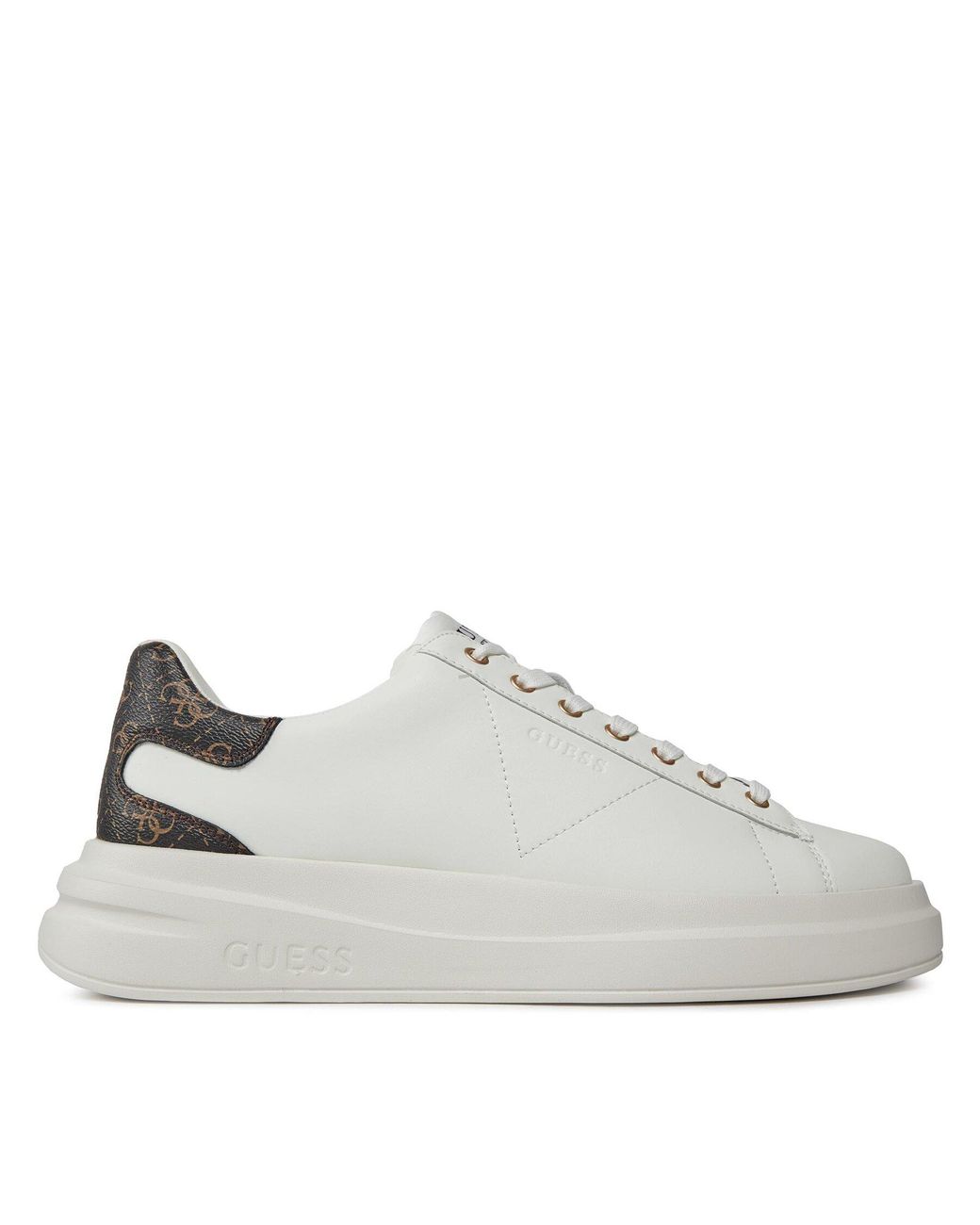 Guess Weiße/Braune Sneaker in White für Herren