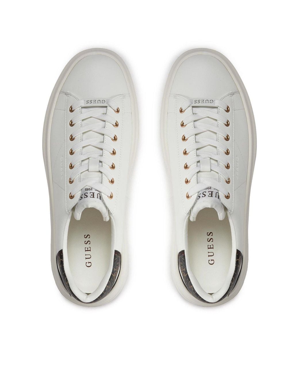 Guess Weiße/Braune Sneaker in White für Herren