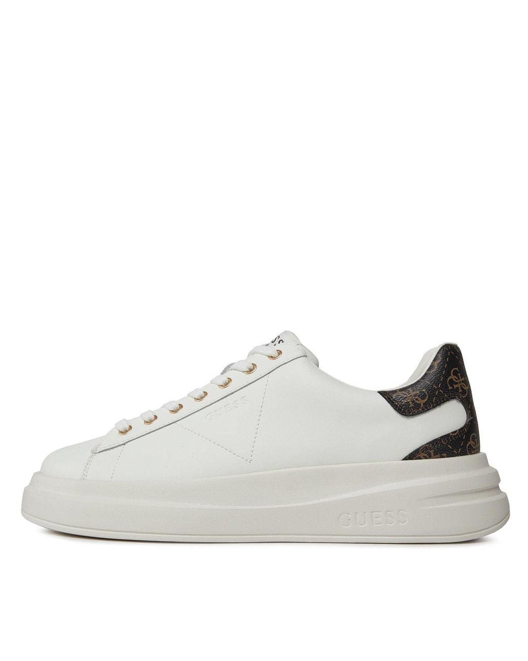 Guess Weiße/Braune Sneaker in White für Herren