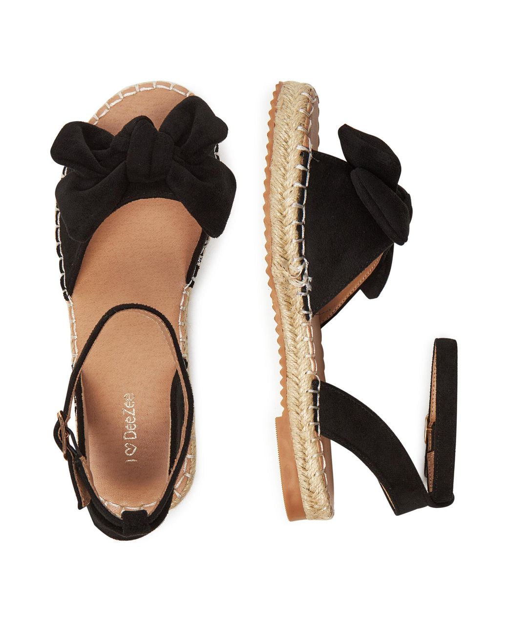 DeeZee Black Espadrilles Le601-107