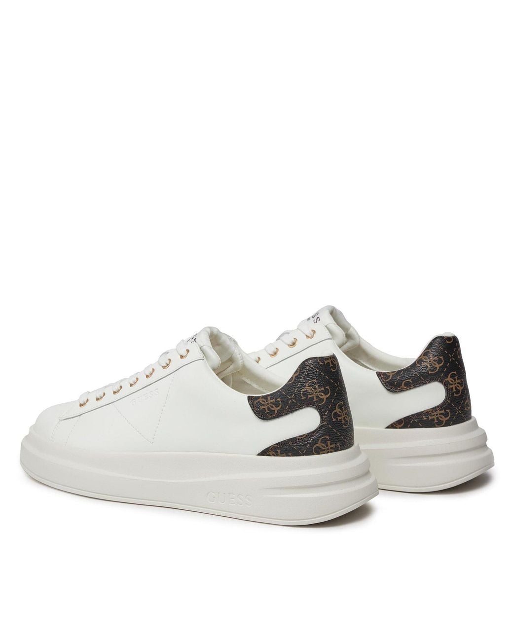 Guess Weiße/Braune Sneaker in White für Herren