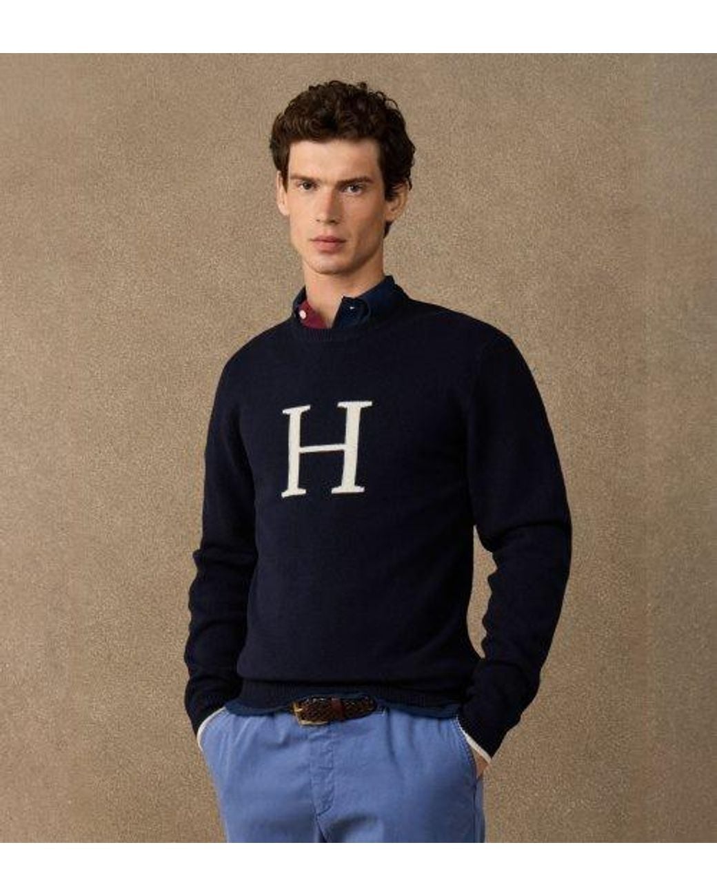Pull Icon Kt Crew Bleu Marine Hackett pour homme en coloris Blue