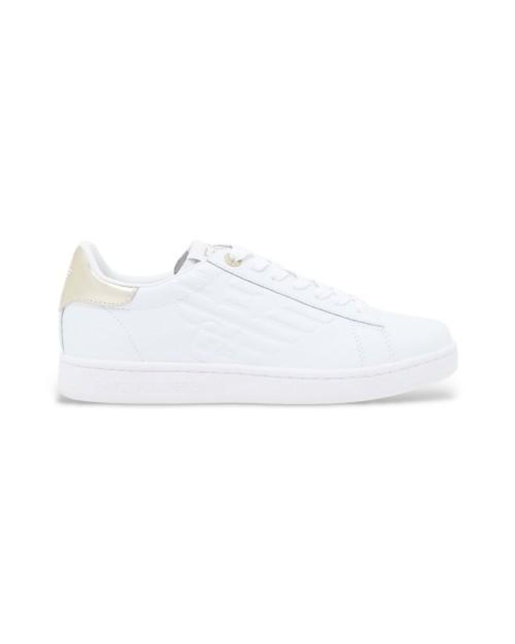 Baskets Classiques En Cuir Blanc EA7 en coloris White