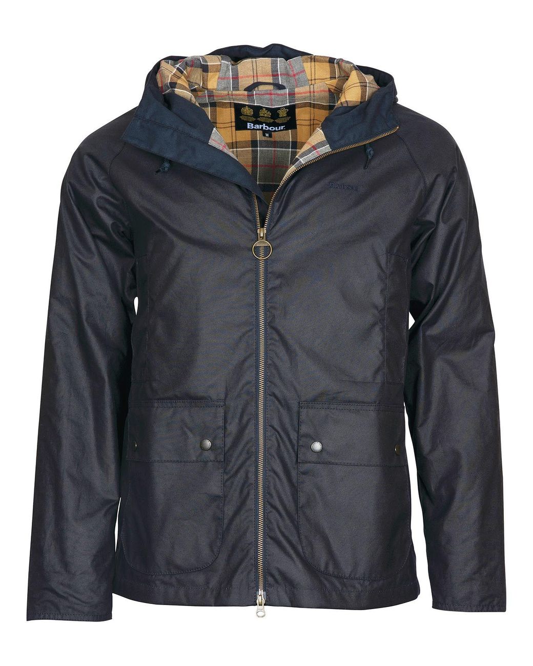 Barbour Hooded Domus Wax Jacket Navy in Black for Men | Lyst