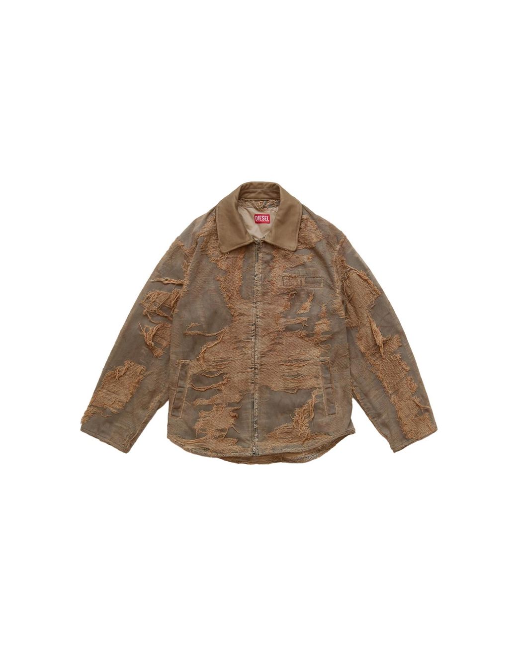 DIESEL Brown Distressed Jacket for men