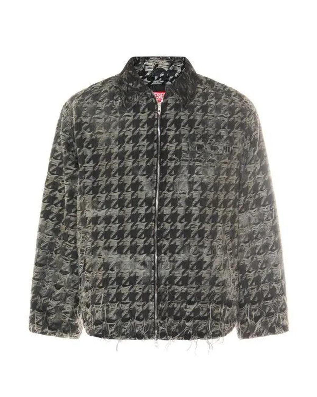 DIESEL Black Distressed Tweed Jacket for men