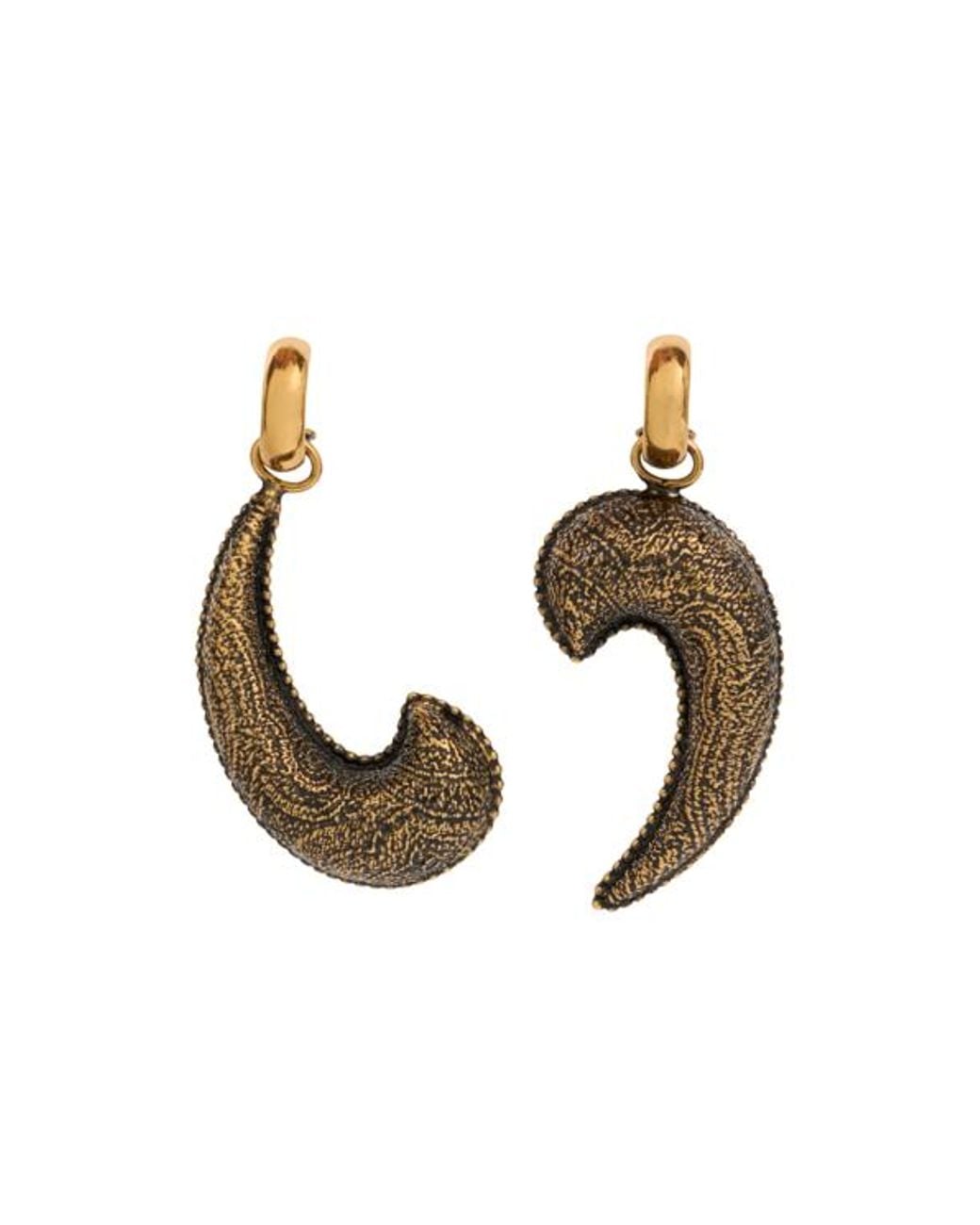 Etro Metallic Drop Earrings With Arnica Paisley