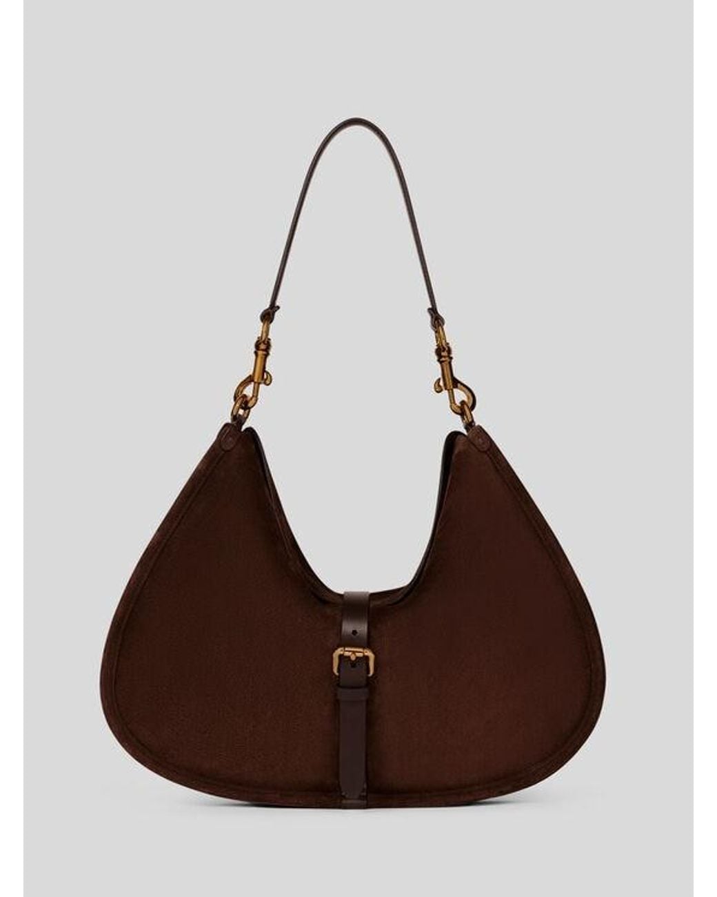 Etro Brown Maxi Suede Pony Bag