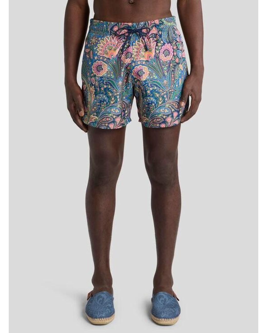Etro Blue Floral Paisley Swim Shorts for men
