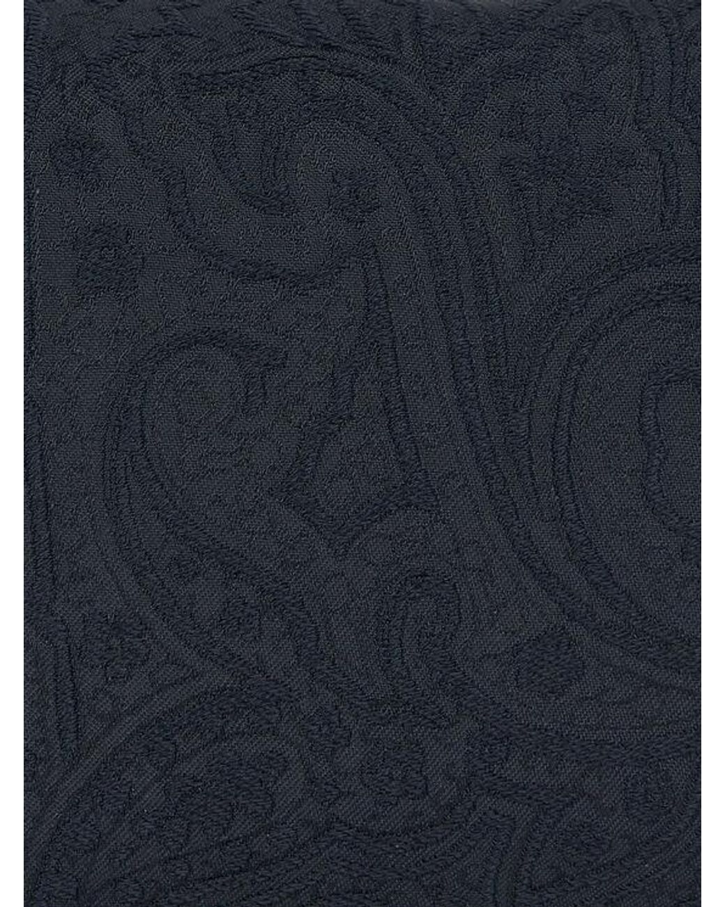 Etro Blue Small Nylon Jacquard Pouch for men
