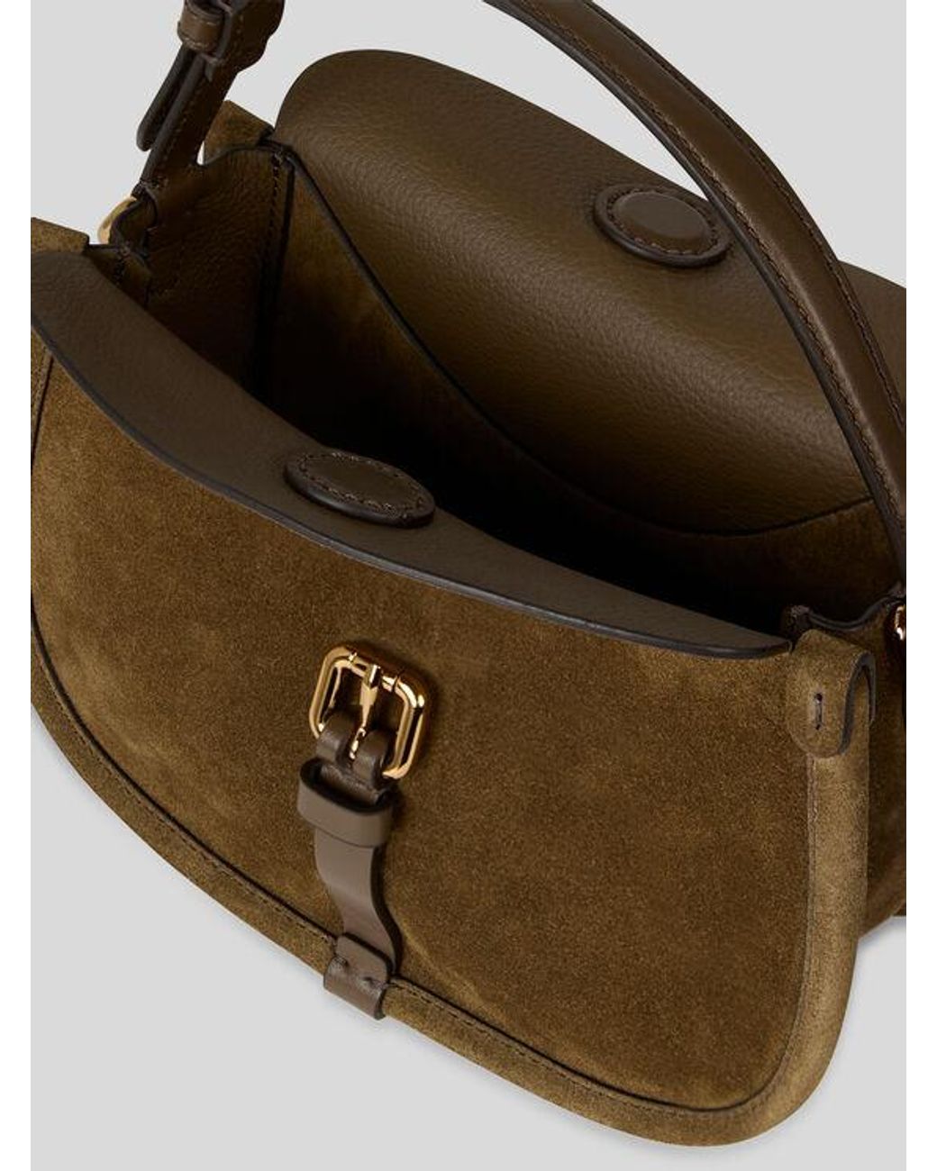 Etro Brown Small Suede Pony Bag
