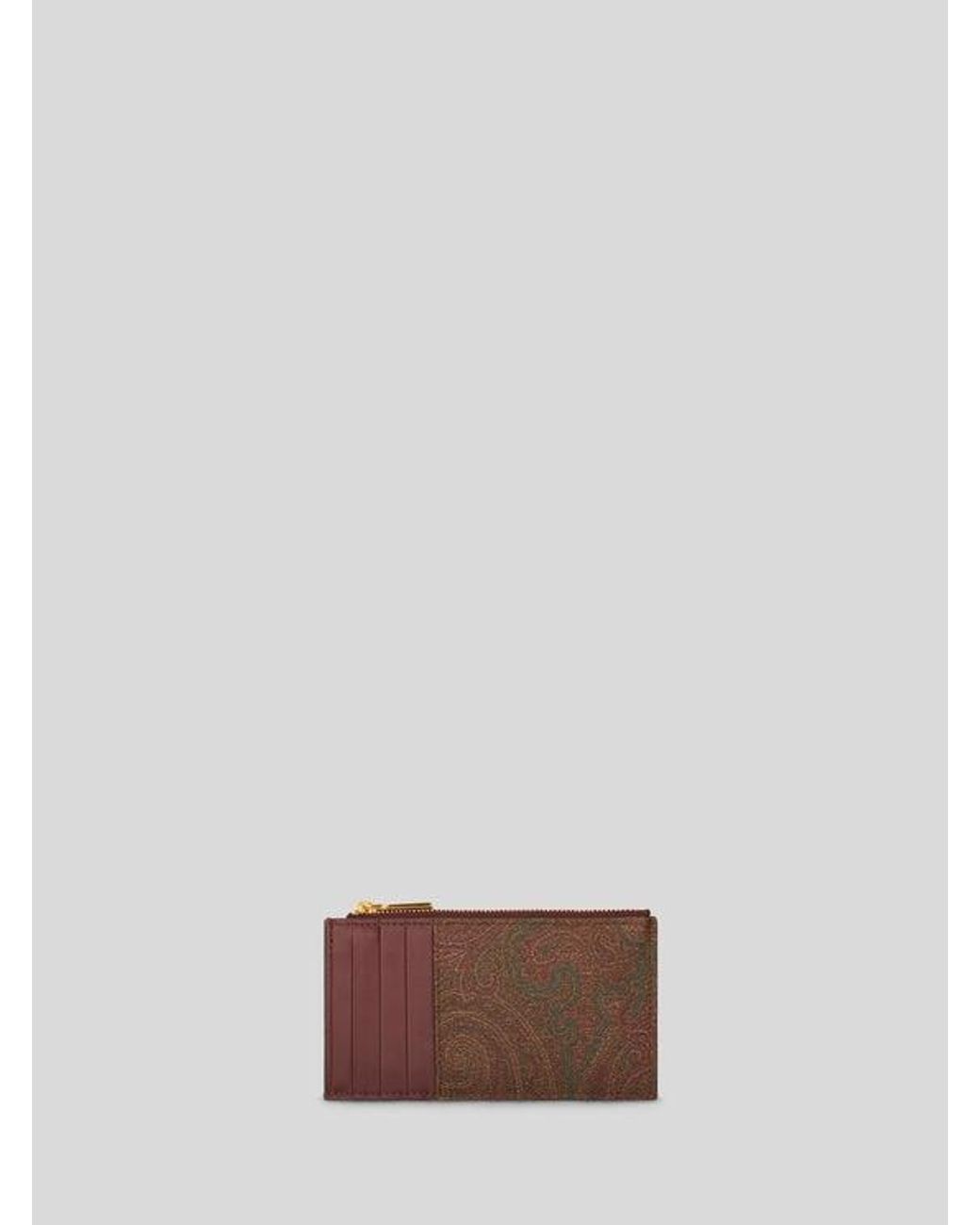 Etro Brown Arnica Card Holder for men