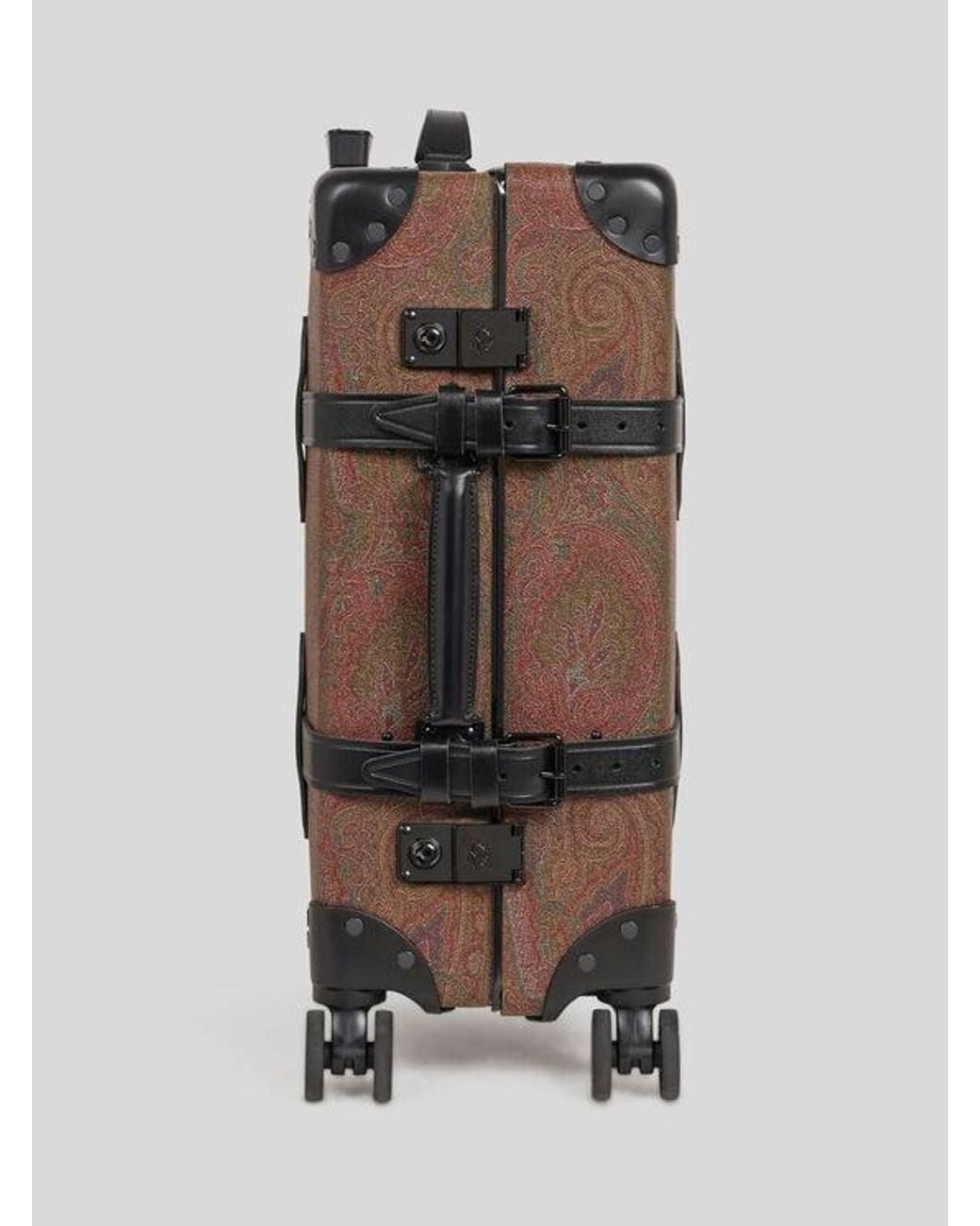 Etro Brown X Globe-Trotter Arnica And Leather Check-In Case With Buckles for men