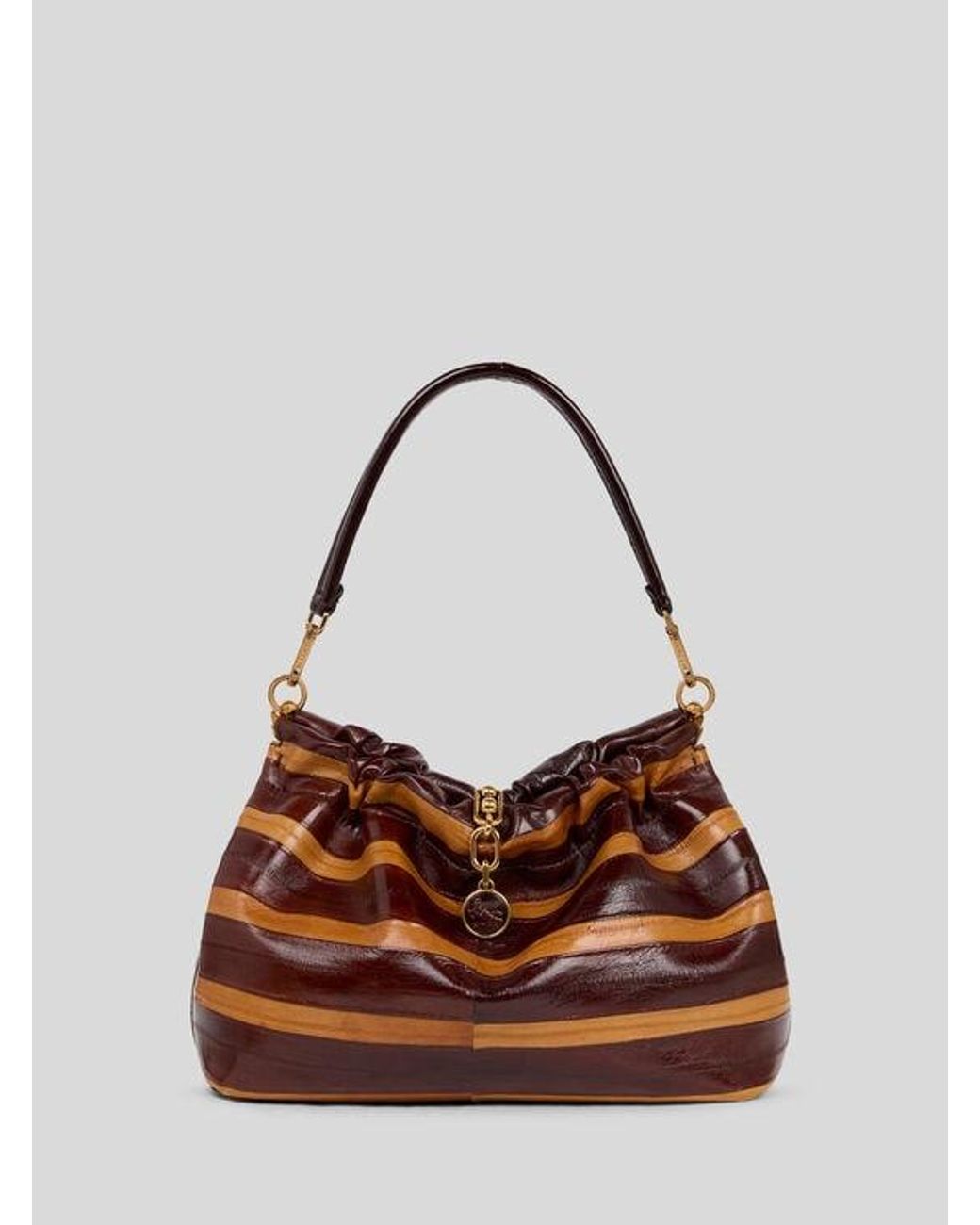 Etro Brown Medium Vela Blossom Bag