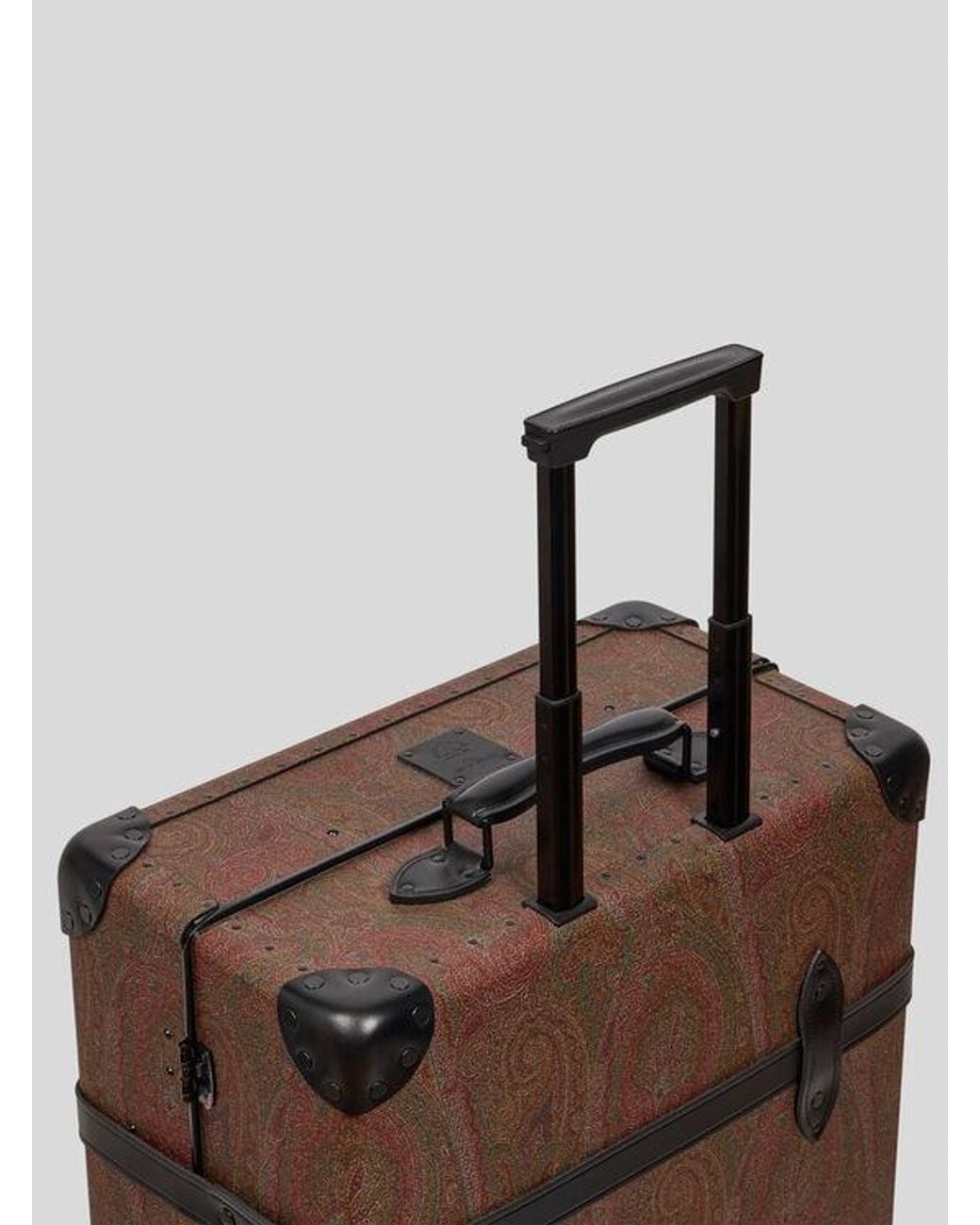Etro Brown X Globe-Trotter Arnica And Leather Check-In Case With Buckles for men